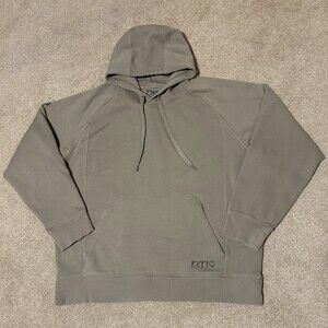 RTIC Outdoors Mens Pullover Hoodie Sweatshirt Pocket Tan Beige Hiking, Sz L